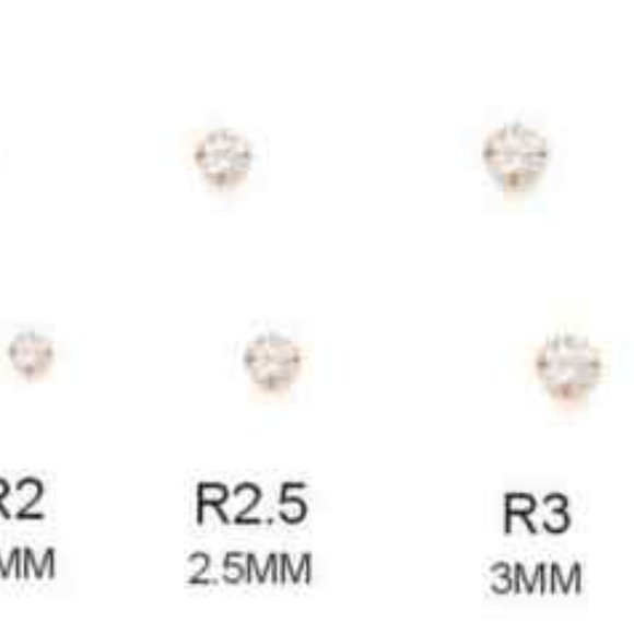 14K Solid Yellow Gold Light Prong Stud Earrings with White Stones Size 1.5mm - Picture 6 of 6